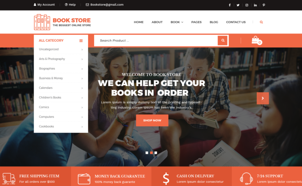 Bookstore WordPress Theme
