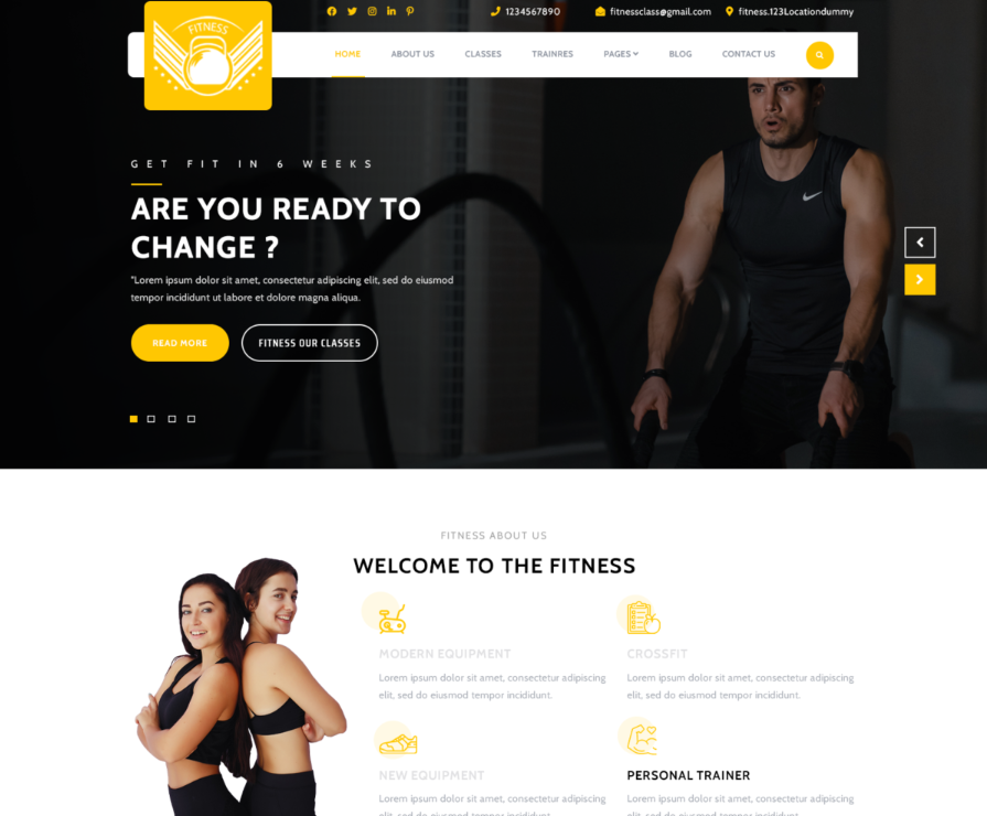 Fitness Crossfit WordPress Theme