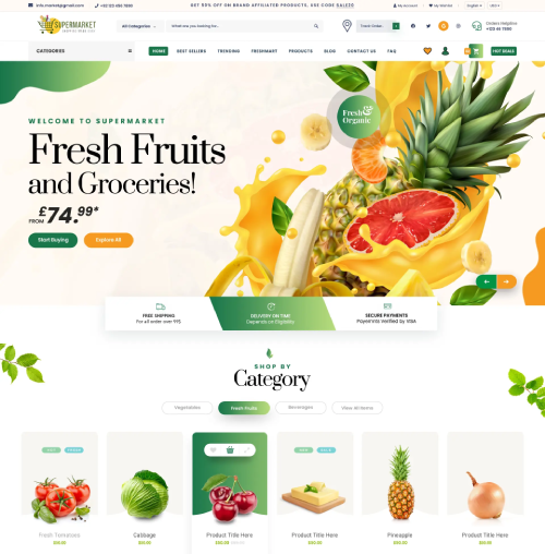 Online Grocery Shopping WordPress Theme