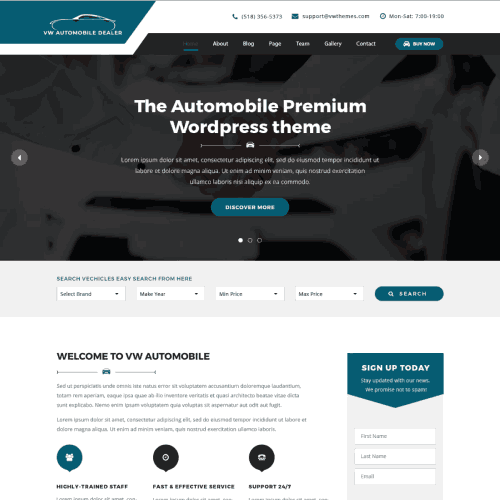 Automobile dealer WordPress theme