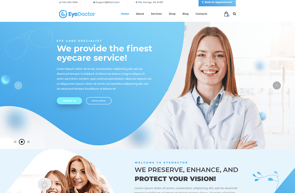 Free Optometrist WordPress Theme
