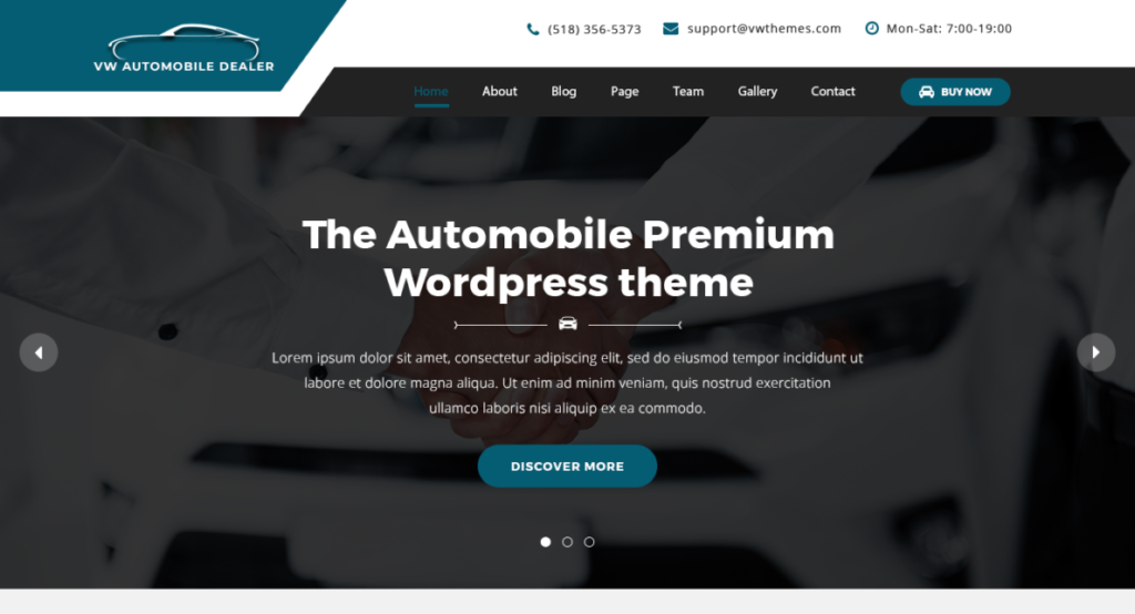 Automobile Dealer WordPress Theme