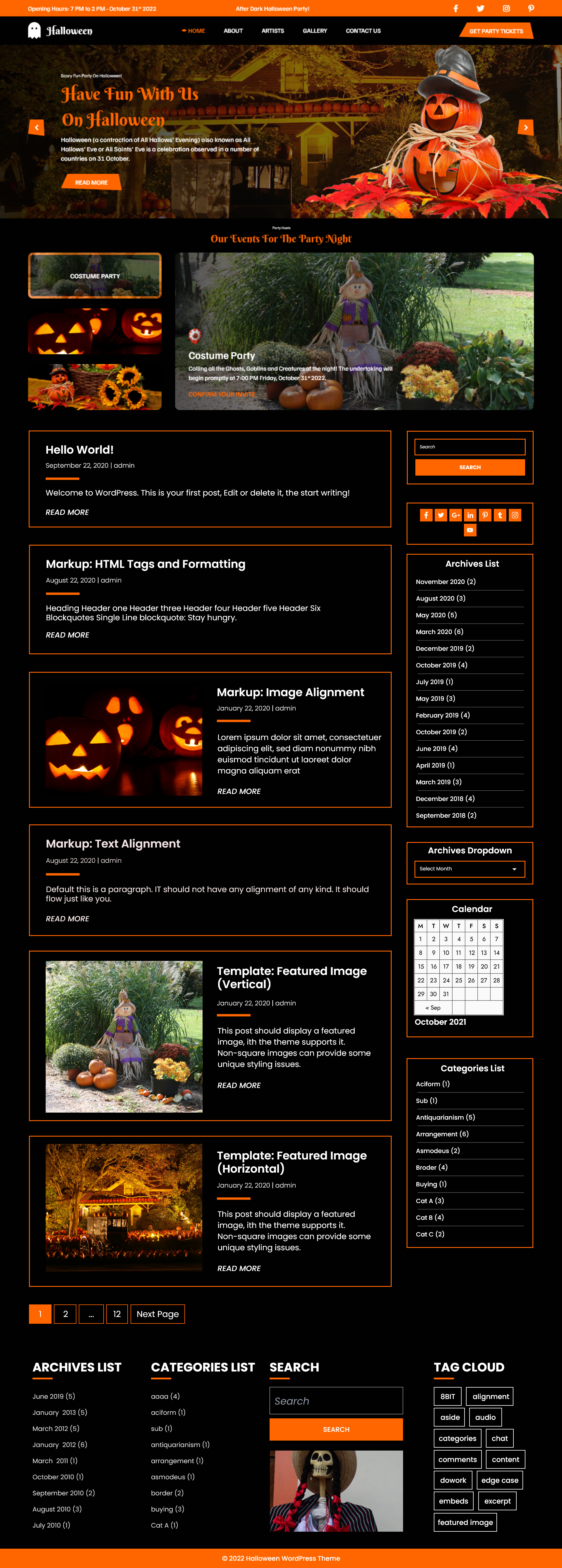Free Halloween WordPress Theme