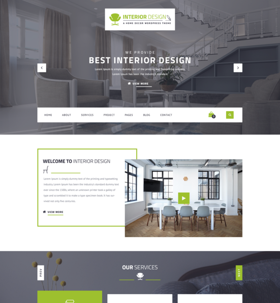 interior real estate WordPress theme