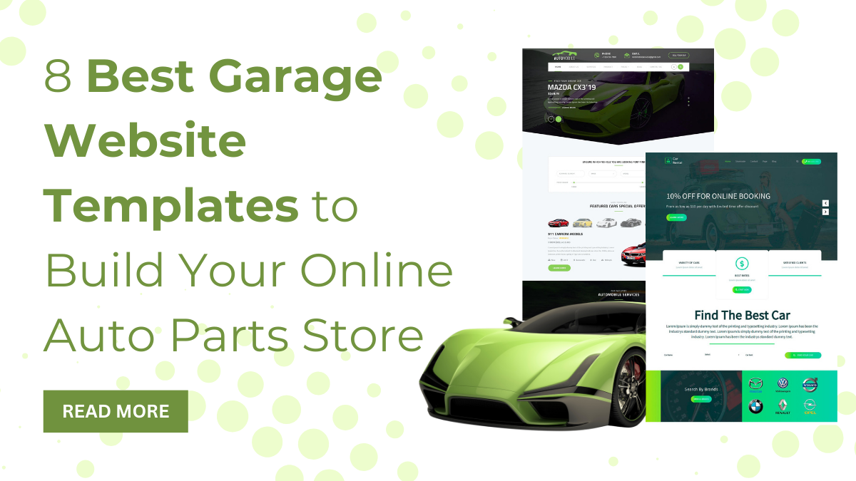 8 Best Garage Website Templates to Build Your Online Auto Parts Store