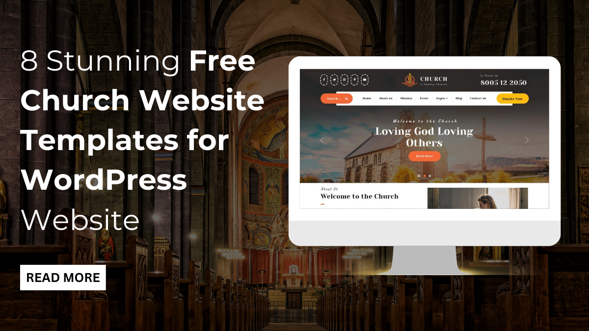 8 Stunning Free Church Website Templates for WordPress Website