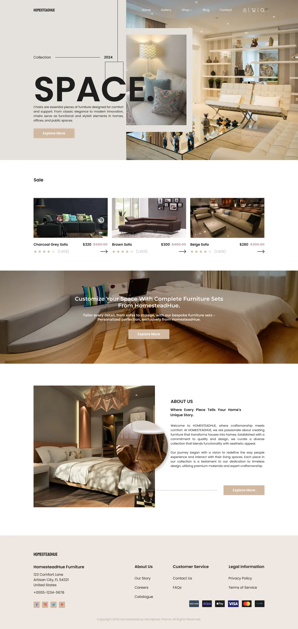 Free Furniture Store WordPress Theme